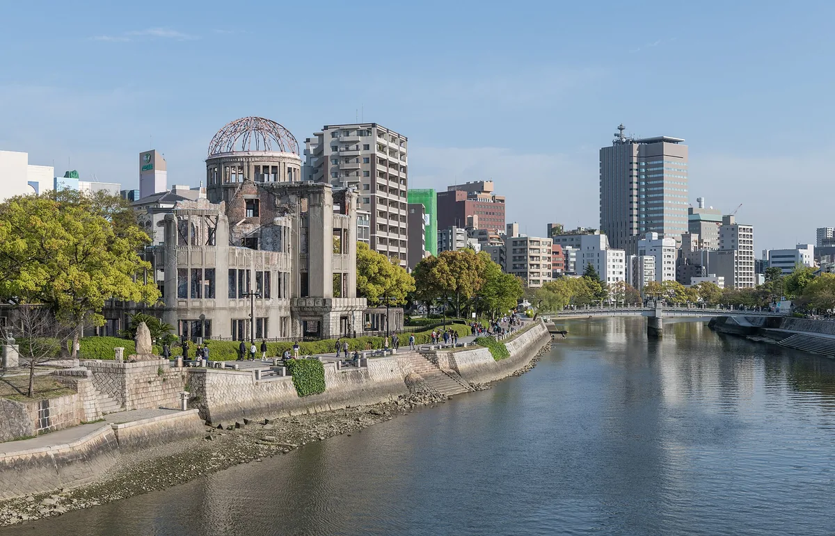 Atomic Bomb Dome beside the Motoyasu River in central Hiroshima