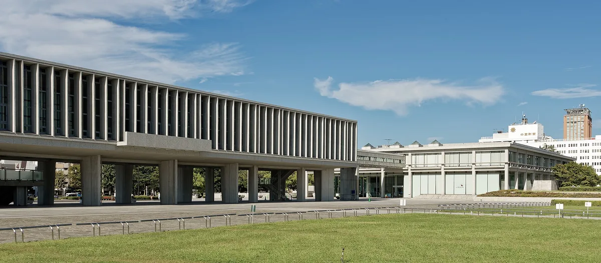 Exterior of the Hiroshima Peace Memorial Museum main building in 2024