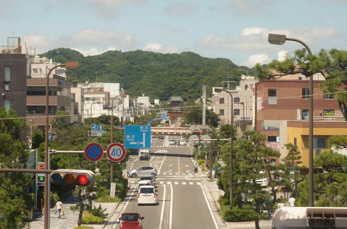 Wakamiya Oji avenue leading through central Kamakura toward Tsurugaoka Hachimangu